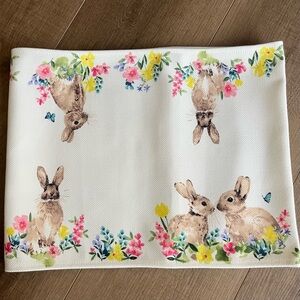 Isaac Mizrahi Easter Spring Long Table Runner Bunny Rabbit Flowers 13x71” pretty